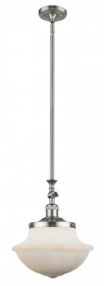 Oxford - 1 Light - 12 inch - Brushed Satin Nickel - Stem Hung - Adjustable Mini Pendant