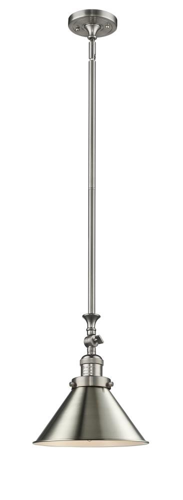 Briarcliff - 1 Light - 10 inch - Brushed Satin Nickel - Stem Hung - Adjustable Mini Pendant