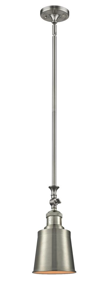 Addison - 1 Light - 5 inch - Brushed Satin Nickel - Stem Hung - Adjustable Mini Pendant