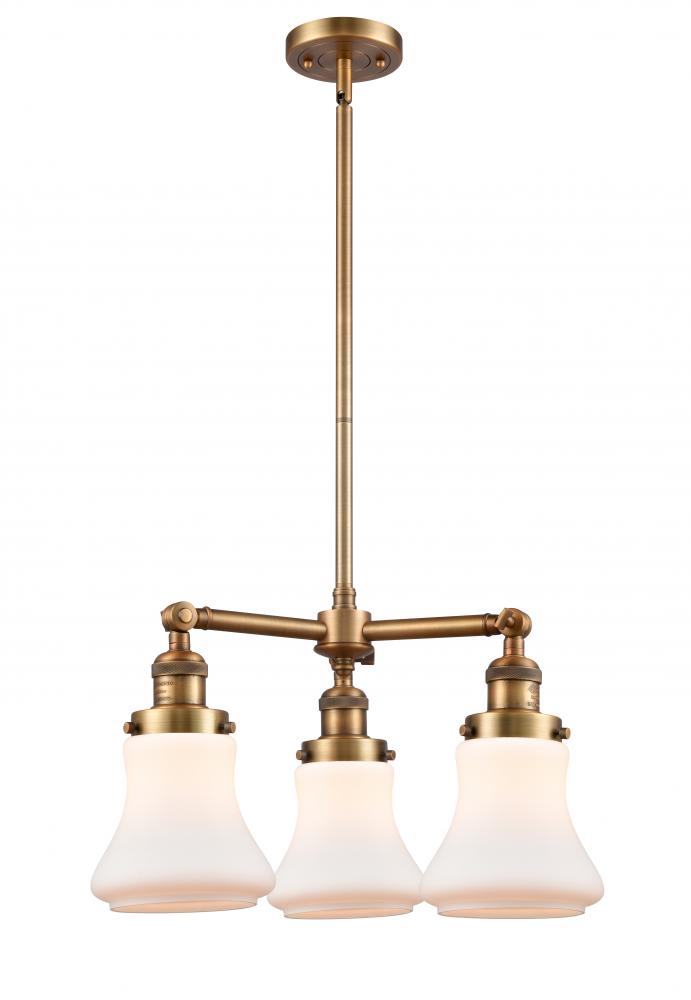 Bellmont - 3 Light - 18 inch - Brushed Brass - Stem Hung - Chandelier