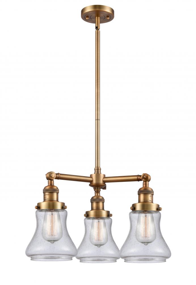 Bellmont - 3 Light - 18 inch - Brushed Brass - Stem Hung - Chandelier