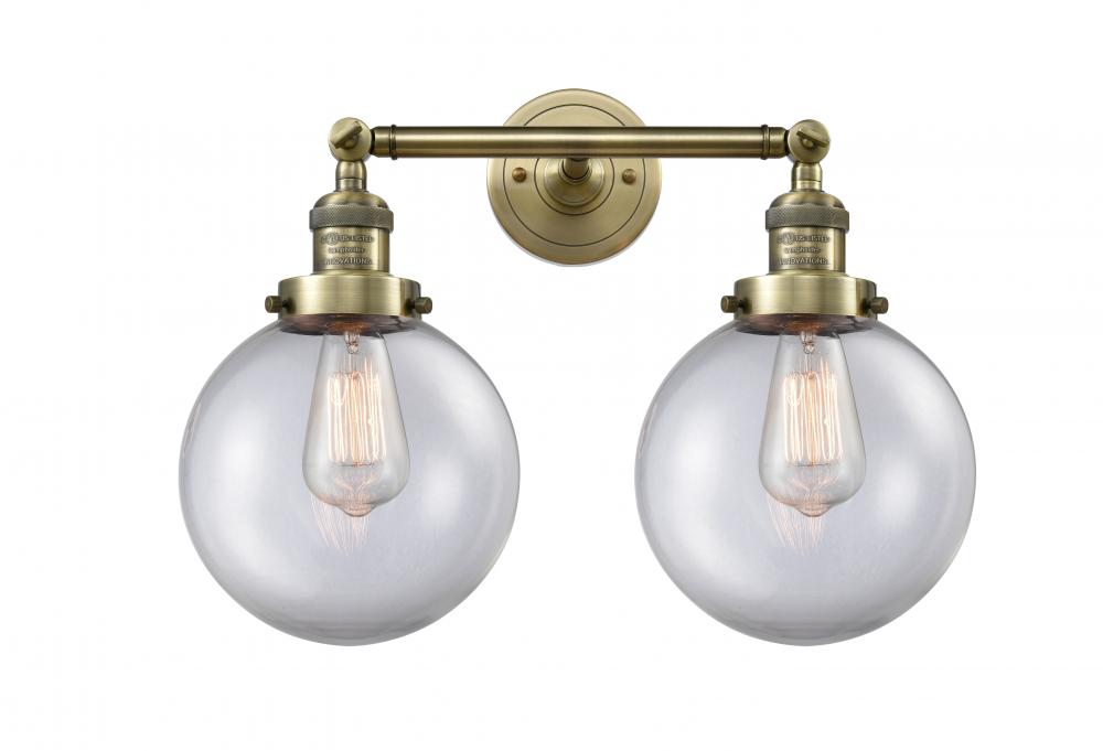 Beacon - 2 Light - 19 inch - Antique Brass - Adjustable Bath Vanity Light