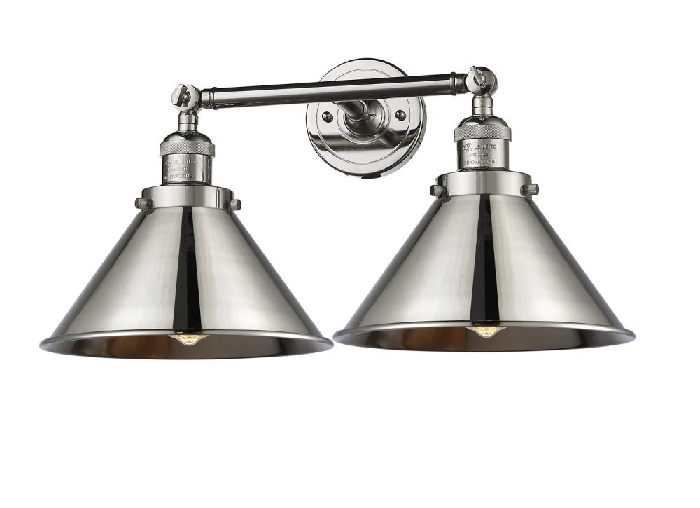 Briarcliff - 2 Light - 19 inch - Polished Nickel - Adjustable Bath Vanity Light