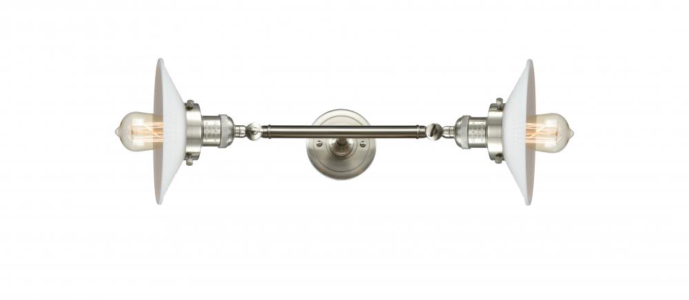 Halophane - 2 Light - 9 inch - Brushed Satin Nickel - Adjustable Bath Vanity Light