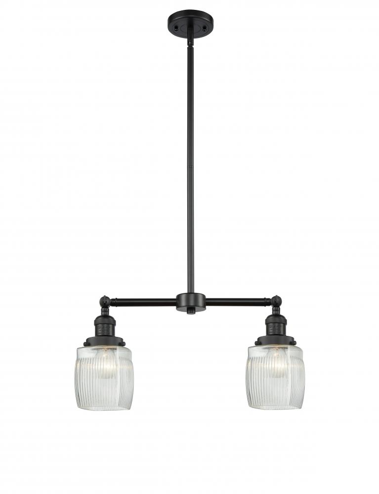 Colton - 2 Light - 22 inch - Matte Black - Stem Hung - Adjustable Island Light