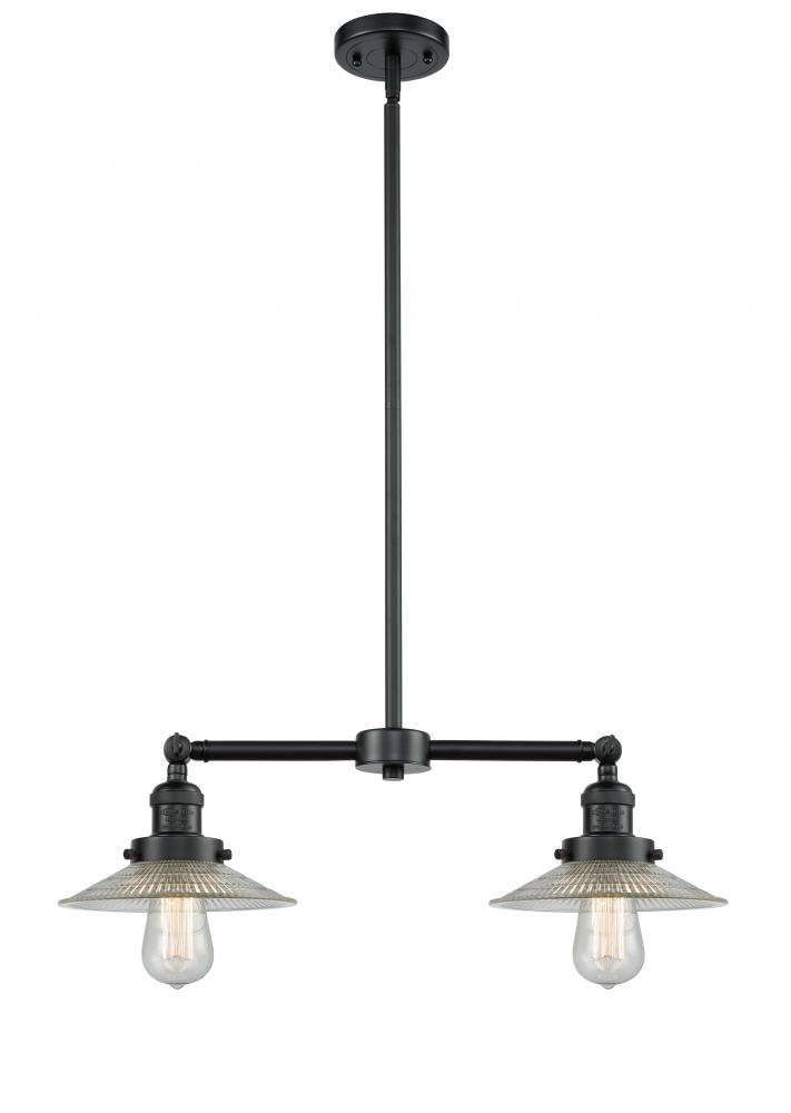 Halophane - 2 Light - 21 inch - Oil Rubbed Bronze - Stem Hung - Adjustable Island Light