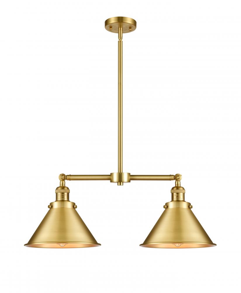 Briarcliff - 2 Light - 21 inch - Satin Gold - Stem Hung - Adjustable Island Light