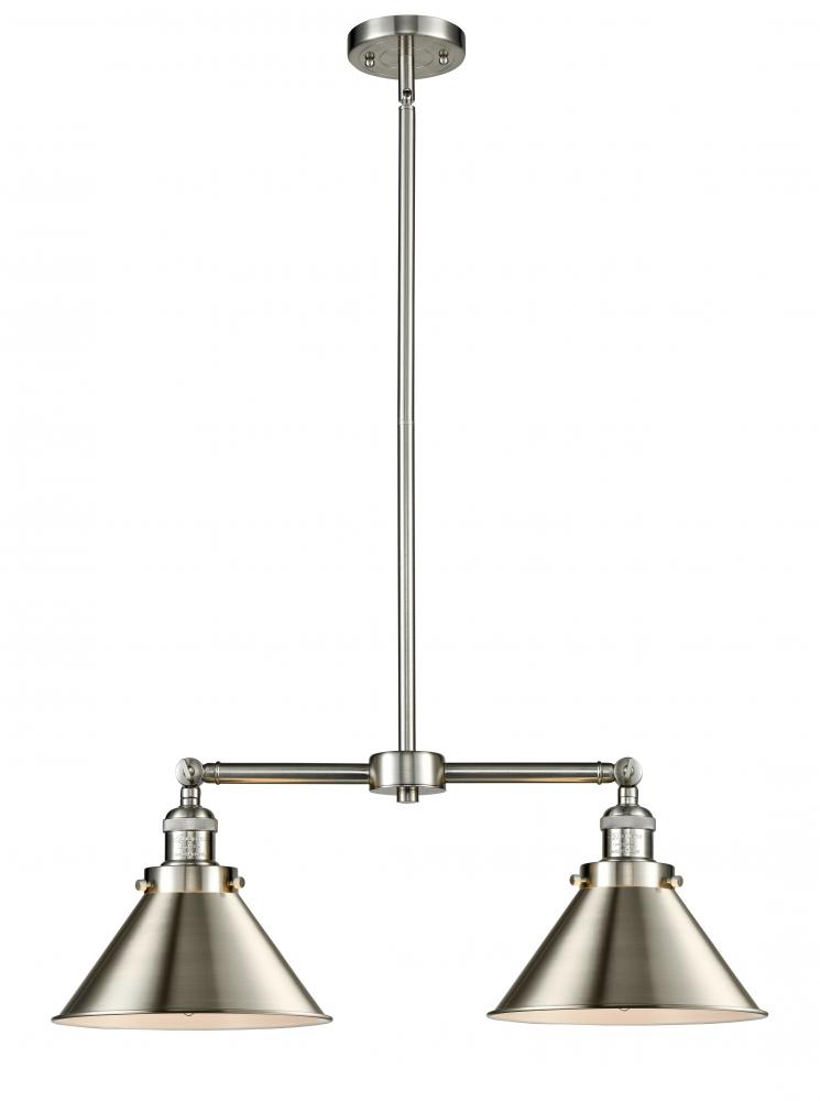 Briarcliff - 2 Light - 21 inch - Brushed Satin Nickel - Stem Hung - Adjustable Island Light