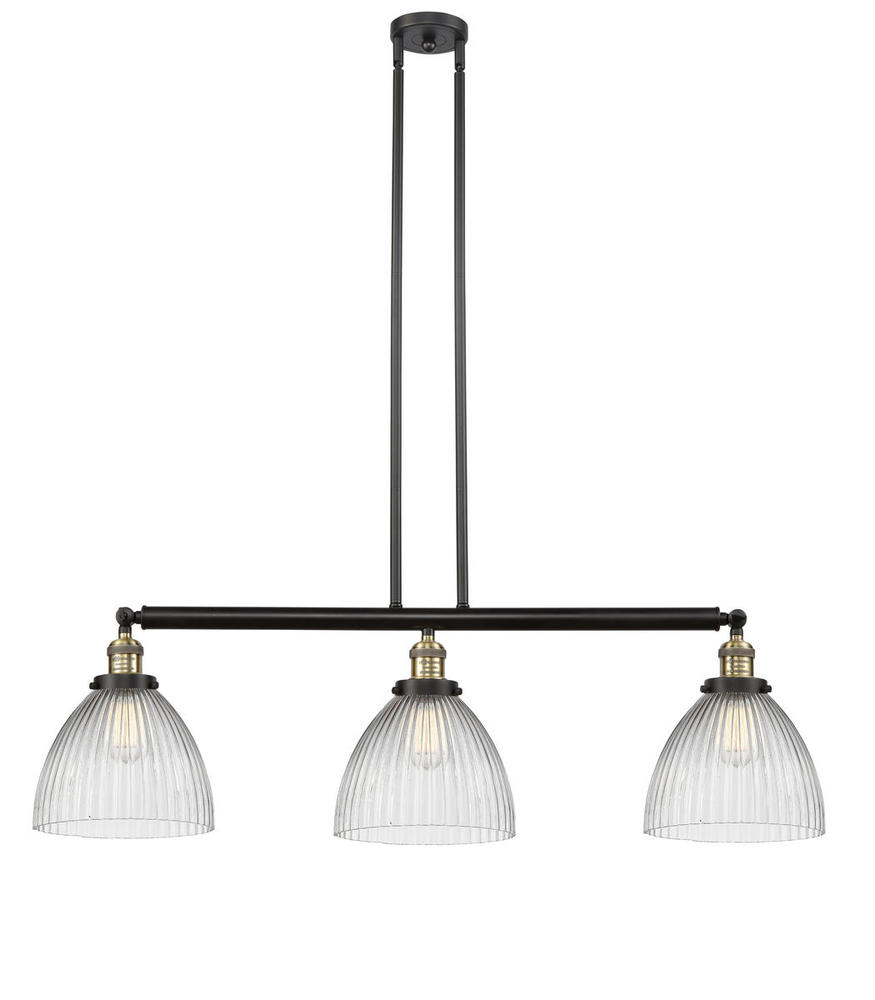 Seneca Falls - 3 Light - 39 inch - Black Antique Brass - Stem Hung - Adjustable Island Light