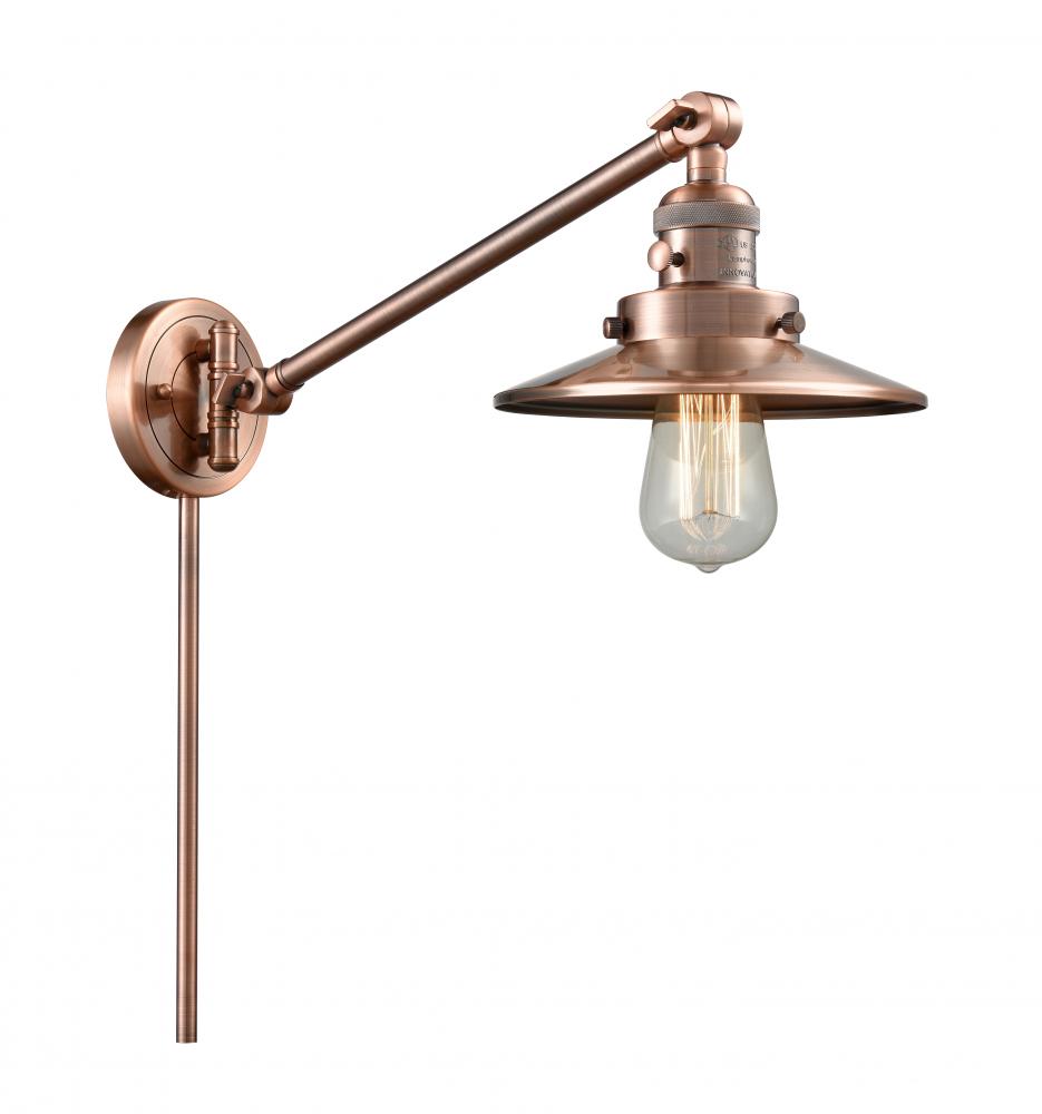 Railroad - 1 Light - 8 inch - Antique Copper -Adjustable Swing Arm