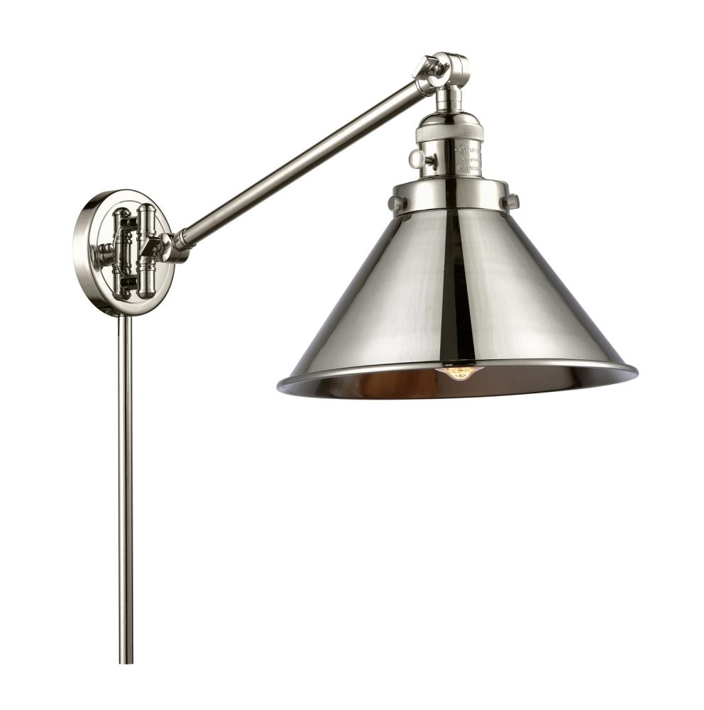 Briarcliff - 1 Light - 10 inch - Polished Nickel -Adjustable Swing Arm