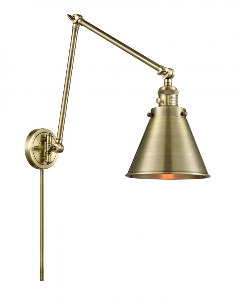 Appalachian - 1 Light - 8 inch - Antique Brass -Adjustable Swing Arm