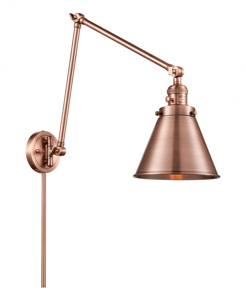 Appalachian - 1 Light - 8 inch - Antique Copper -Adjustable Swing Arm