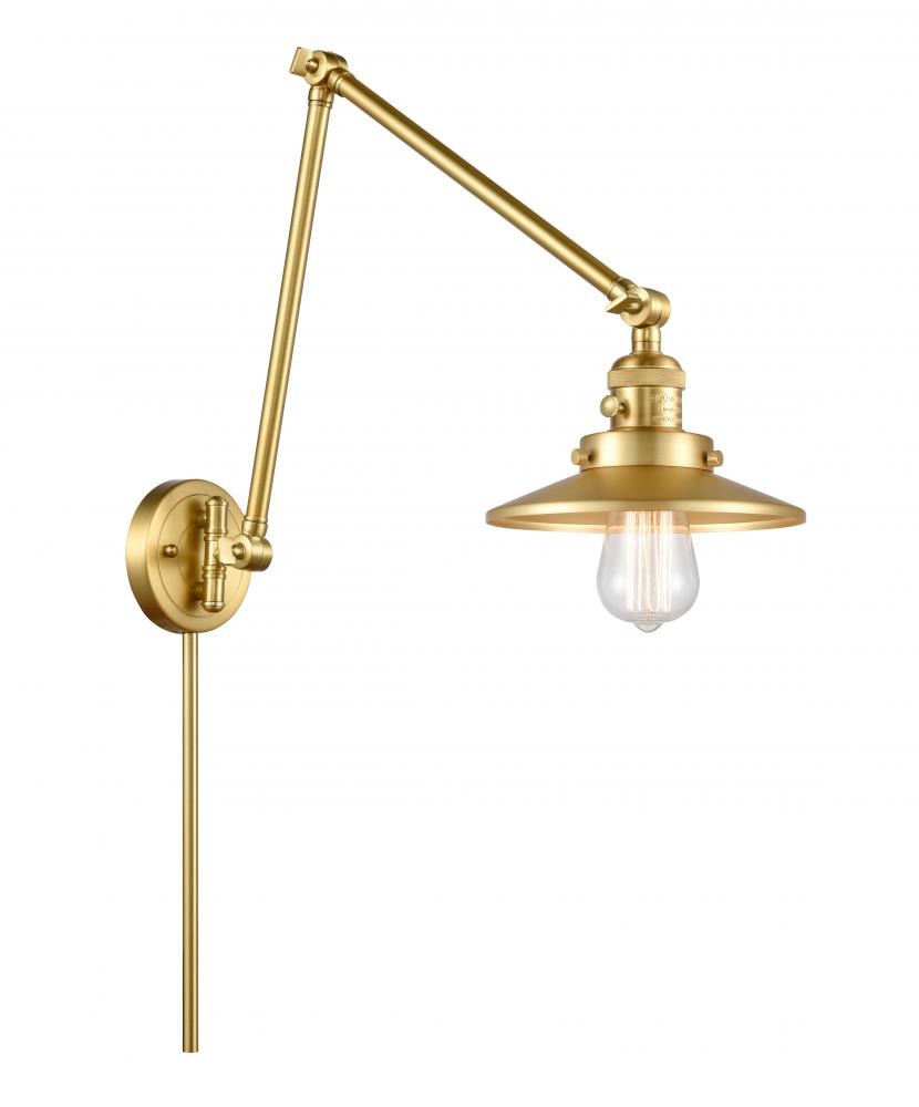 Railroad - 1 Light - 8 inch - Satin Gold -Adjustable Swing Arm