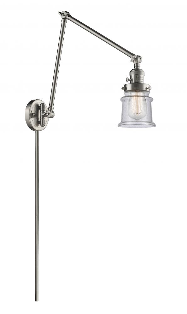 Canton - 1 Light - 8 inch - Brushed Satin Nickel -Adjustable Swing Arm
