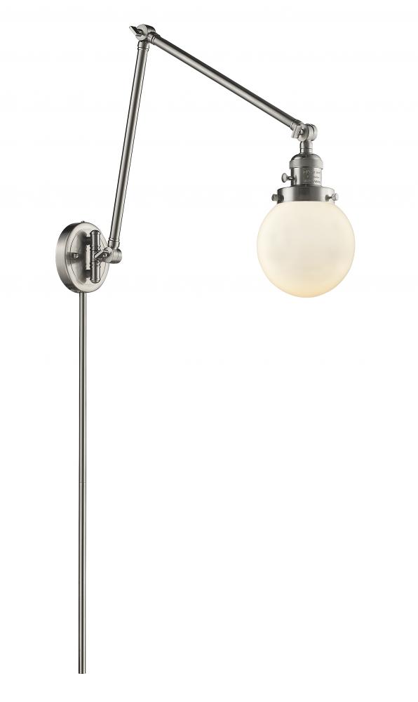Beacon - 1 Light - 6 inch - Brushed Satin Nickel -Adjustable Swing Arm