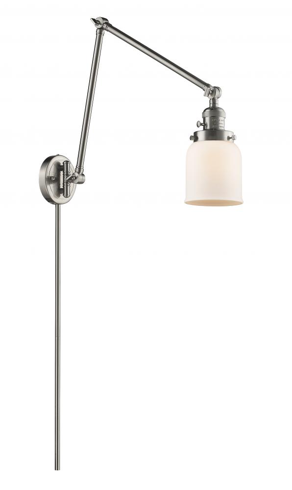 Bell - 1 Light - 8 inch - Brushed Satin Nickel -Adjustable Swing Arm