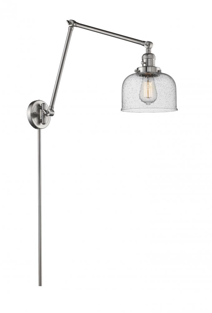 Bell - 1 Light - 8 inch - Brushed Satin Nickel -Adjustable Swing Arm