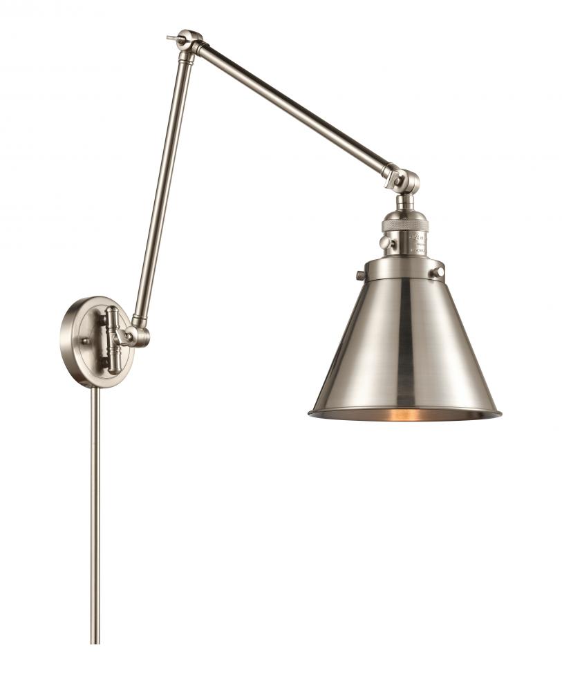 Appalachian - 1 Light - 8 inch - Brushed Satin Nickel -Adjustable Swing Arm