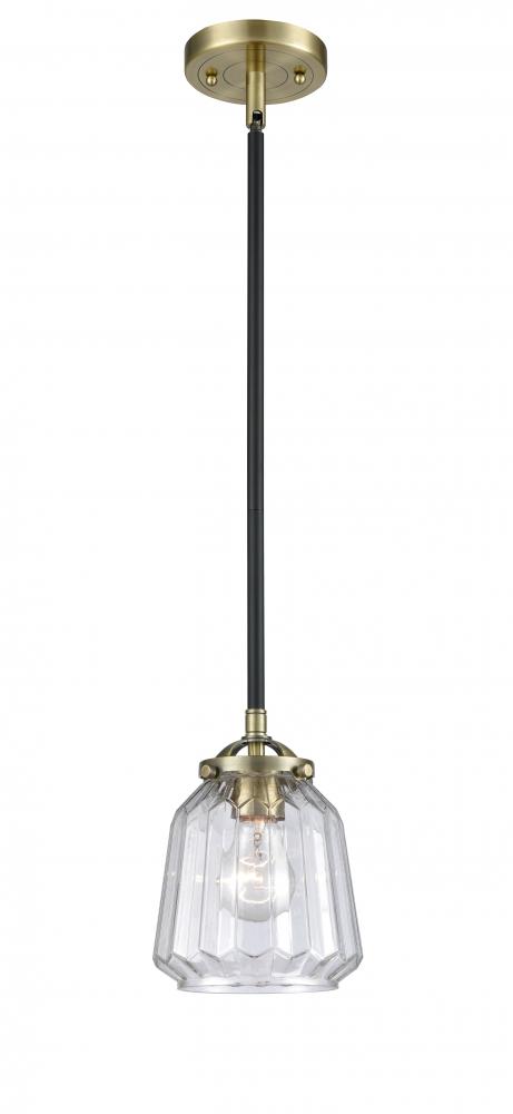 Chatham - 1 Light - 7 inch - Black Antique Brass - Stem hung - Mini Pendant