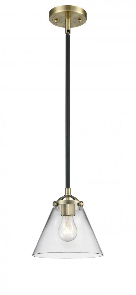 Cone - 1 Light - 8 inch - Black Antique Brass - Stem hung - Mini Pendant