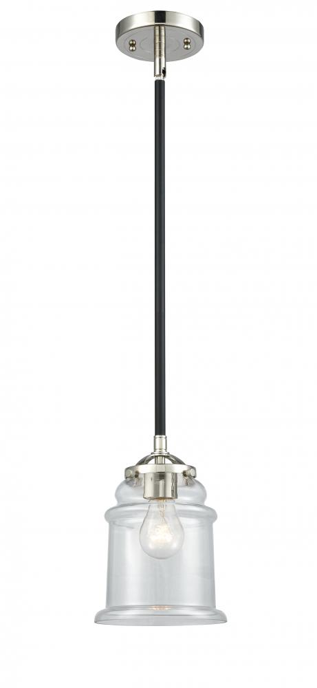 Canton - 1 Light - 6 inch - Black Polished Nickel - Stem hung - Mini Pendant