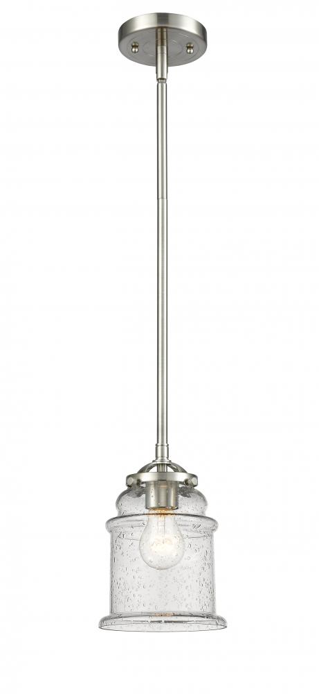 Canton - 1 Light - 6 inch - Brushed Satin Nickel - Stem hung - Mini Pendant