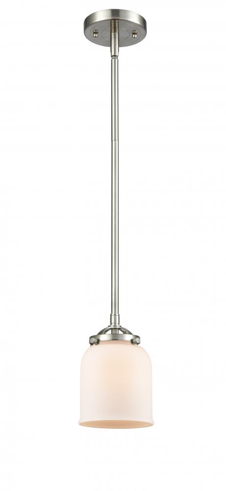 Bell - 1 Light - 5 inch - Brushed Satin Nickel - Stem hung - Mini Pendant
