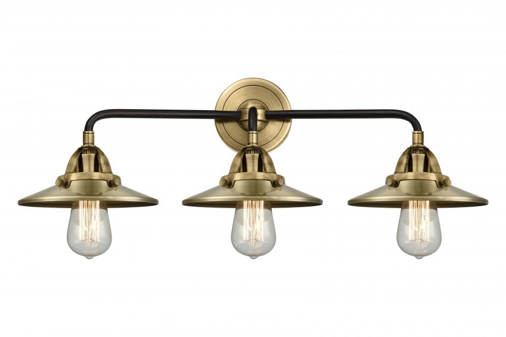 Railroad - 3 Light - 26 inch - Black Antique Brass - Bath Vanity Light