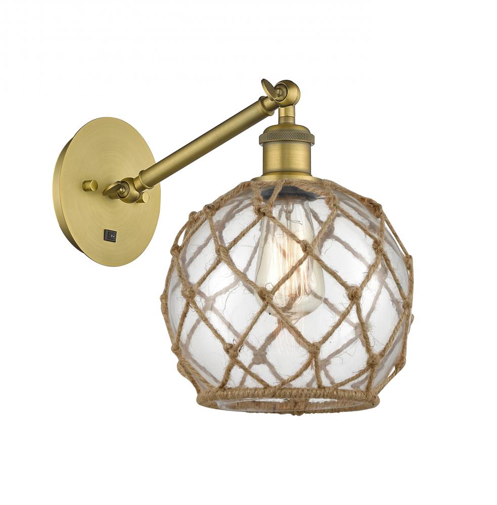 Farmhouse Rope - 1 Light - 8 inch - Brushed Brass - Adjustable Sconce