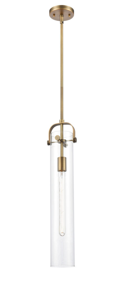 Pilaster - 1 Light - 4 inch Glass - Brushed Brass - Stem hung - Mini Pendant