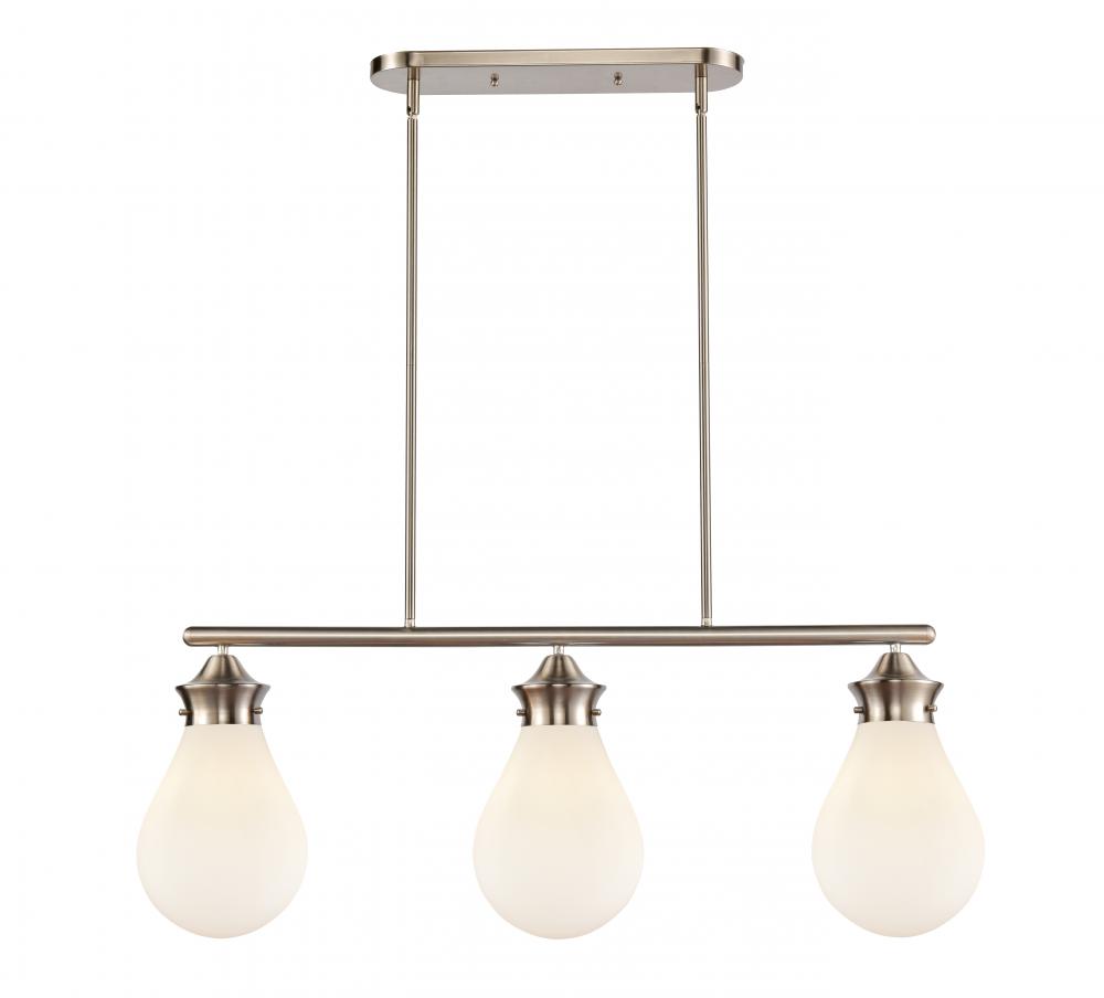 Genesis - 3 Light - 39 inch - Satin Nickel - Stem hung - Island Light