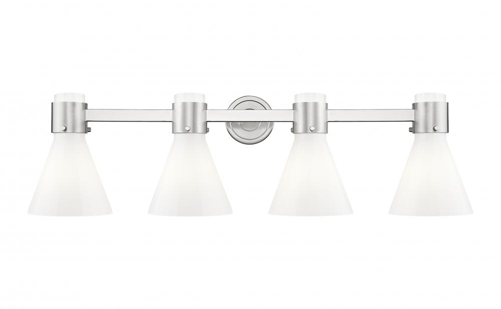 Lawton Cone - 4 Light - 27 inch - Satin Nickel - Bath Vanity Light