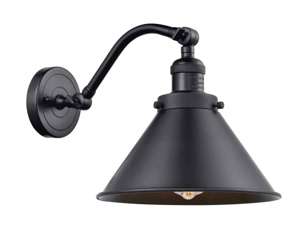 Briarcliff - 1 Light - 10 inch - Matte Black - Adjustable Sconce