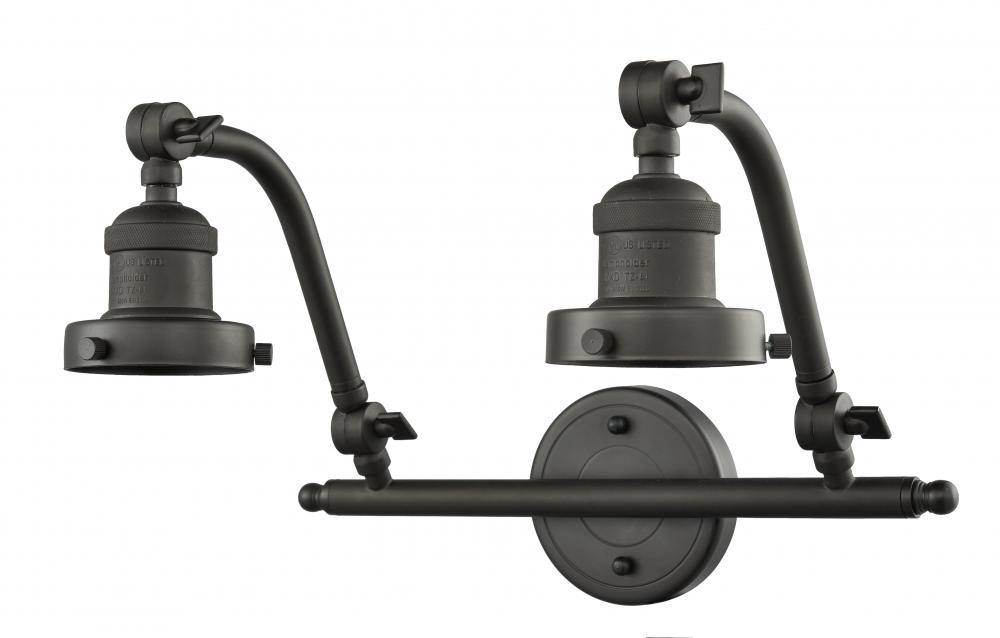 Double Swivel - 2 Light - 15 inch - Oil Rubbed Bronze - Adjustable Bath Vanity Light