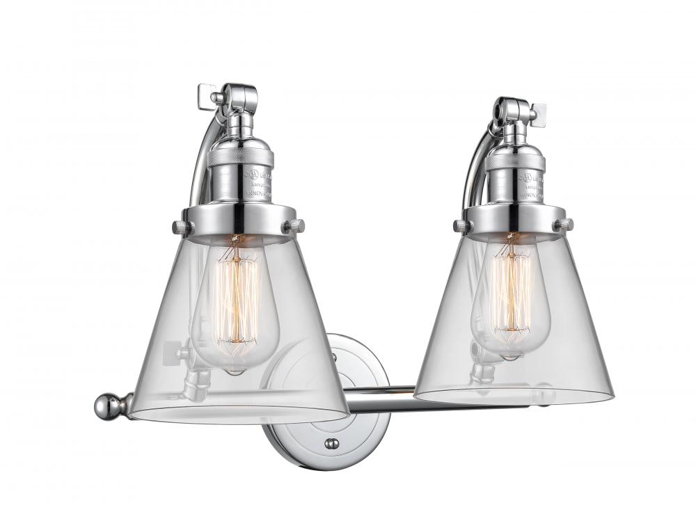 Cone - 2 Light - 18 inch - Polished Chrome - Adjustable Bath Vanity Light