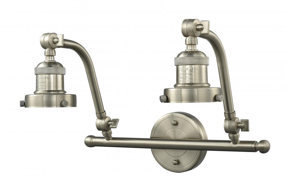 Double Swivel - 2 Light - 18 inch - Brushed Satin Nickel - Adjustable Bath Vanity Light