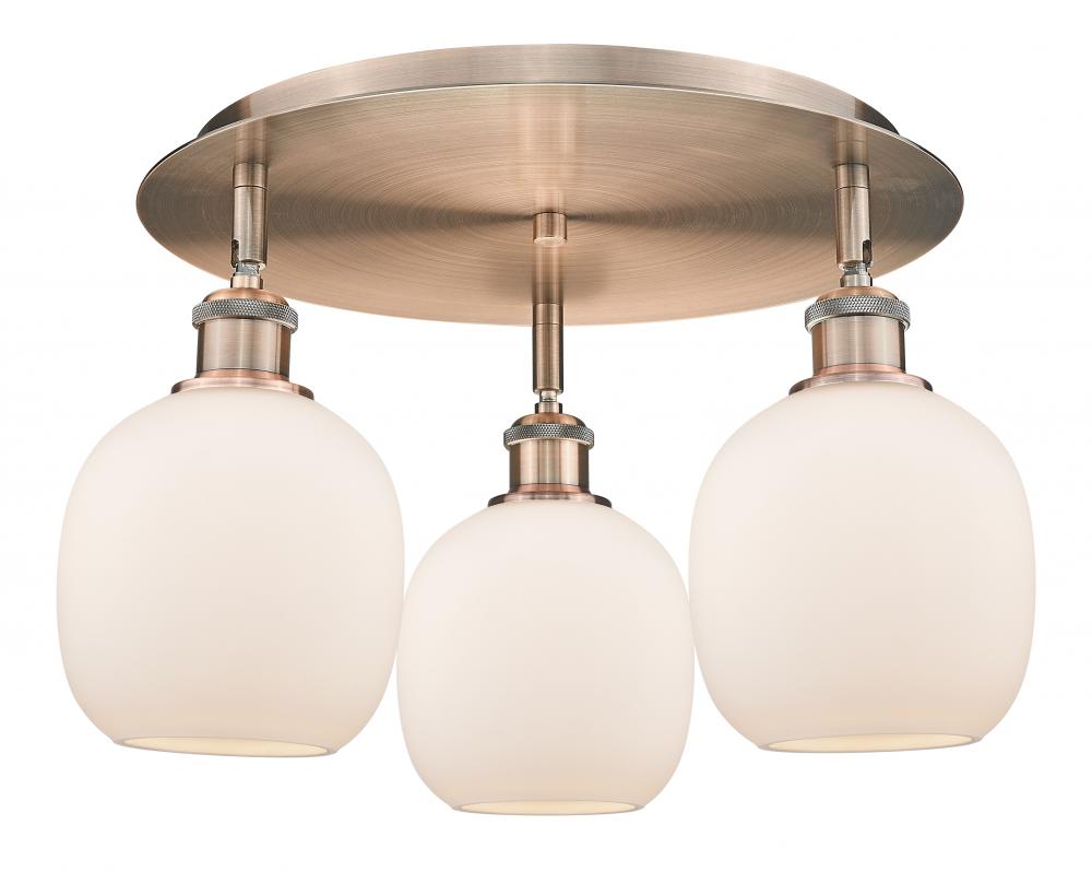 Belfast - 3 Light - 18 inch - Antique Copper - Semi-Flush Mount