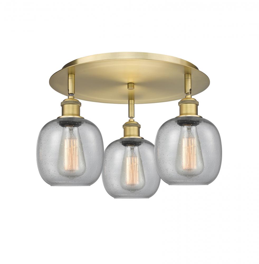 Belfast - 3 Light - 18 inch - Brushed Brass - Semi-Flush Mount