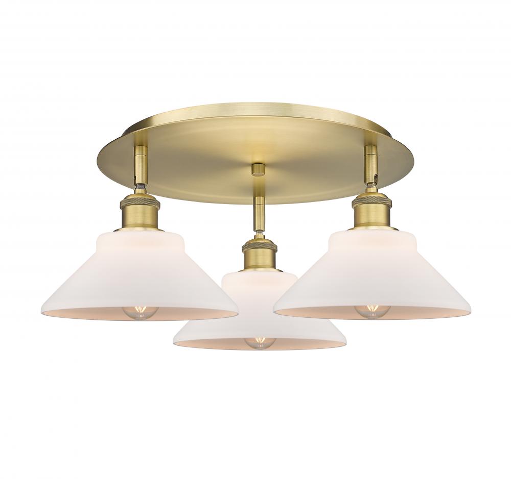Orwell - 3 Light - 20 inch - Brushed Brass - Semi-Flush Mount