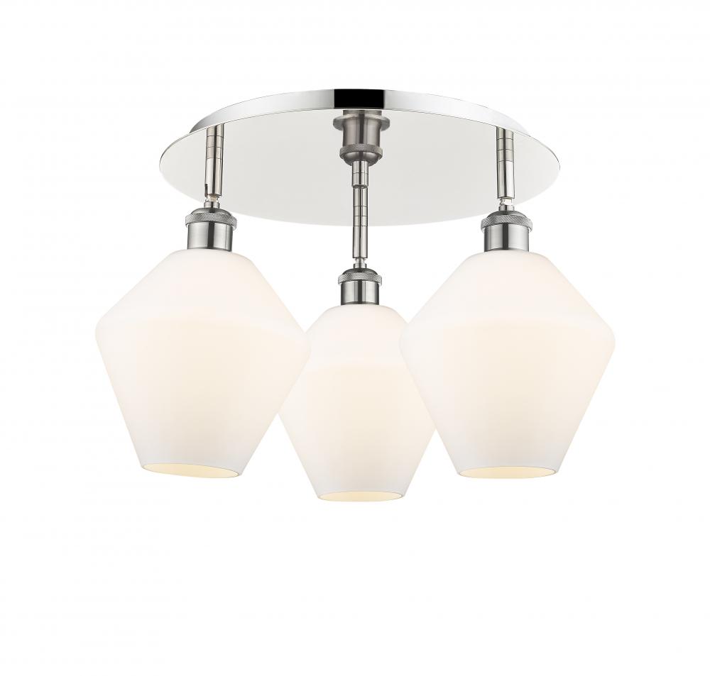 Cindyrella - 3 Light - 20 inch - Polished Nickel - Semi-Flush Mount