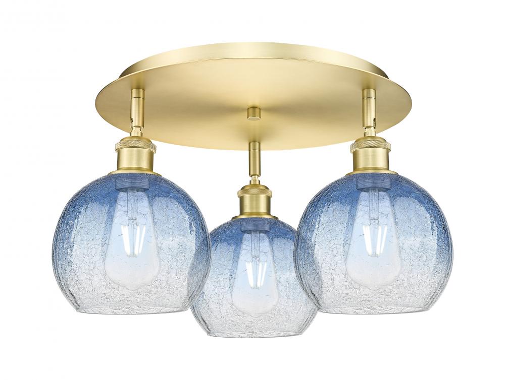 Brookhaven Globe - 3 Light - 20 inch - Satin Gold - Semi-Flush Mount