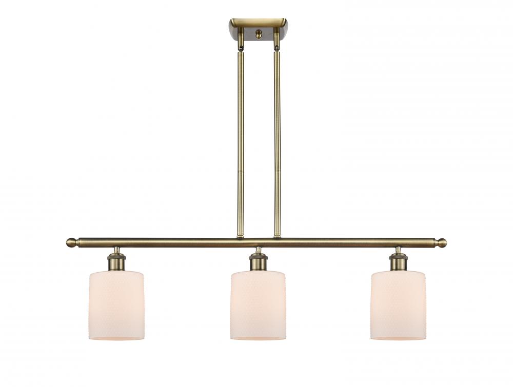Cobbleskill - 3 Light - 36 inch - Antique Brass - Stem hung - Island Light