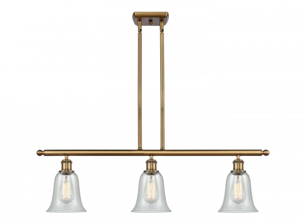 Hanover - 3 Light - 36 inch - Brushed Brass - Stem hung - Island Light