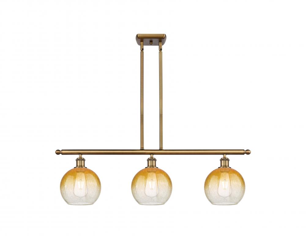 Brookhaven Globe - 3 Light - 36 inch - Brushed Brass - Stem Hung - Island Light