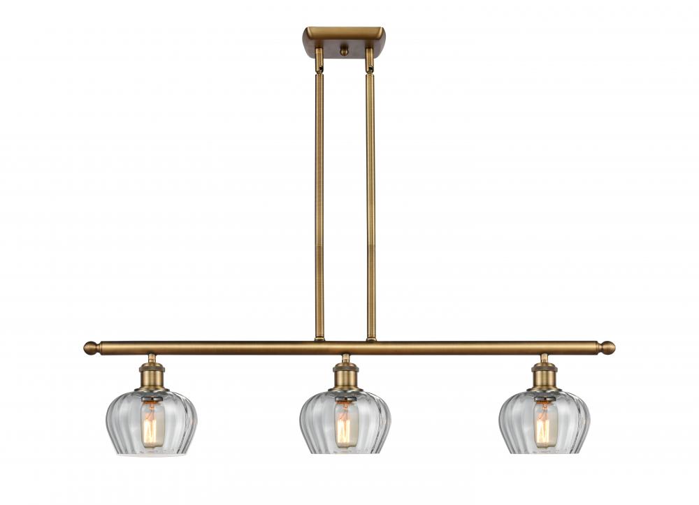 Fenton - 3 Light - 36 inch - Brushed Brass - Stem hung - Island Light