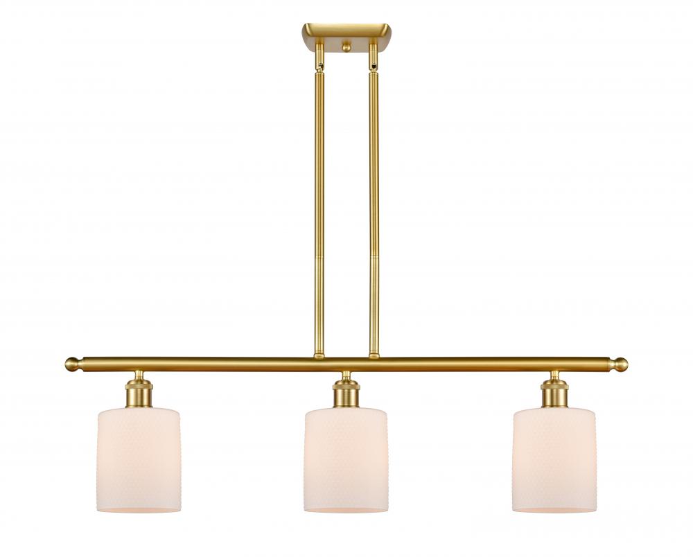 Cobbleskill - 3 Light - 36 inch - Satin Gold - Stem hung - Island Light