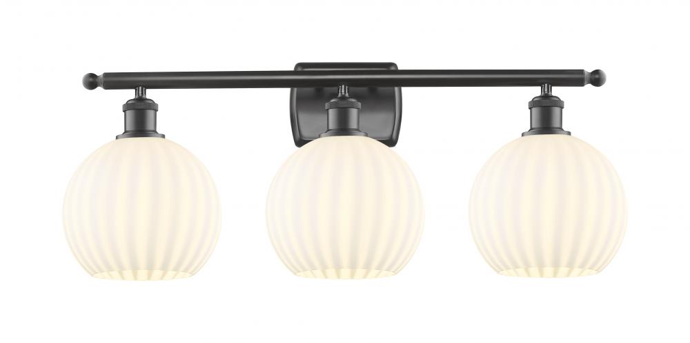 White Venetian - 3 Light - 28 inch - Oil Rubbed Bronze - Bath Vanity Light