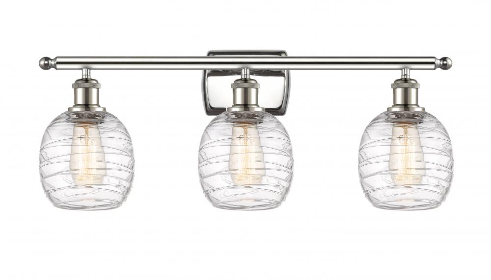 Belfast - 3 Light - 26 inch - Polished Nickel - Bath Vanity Light