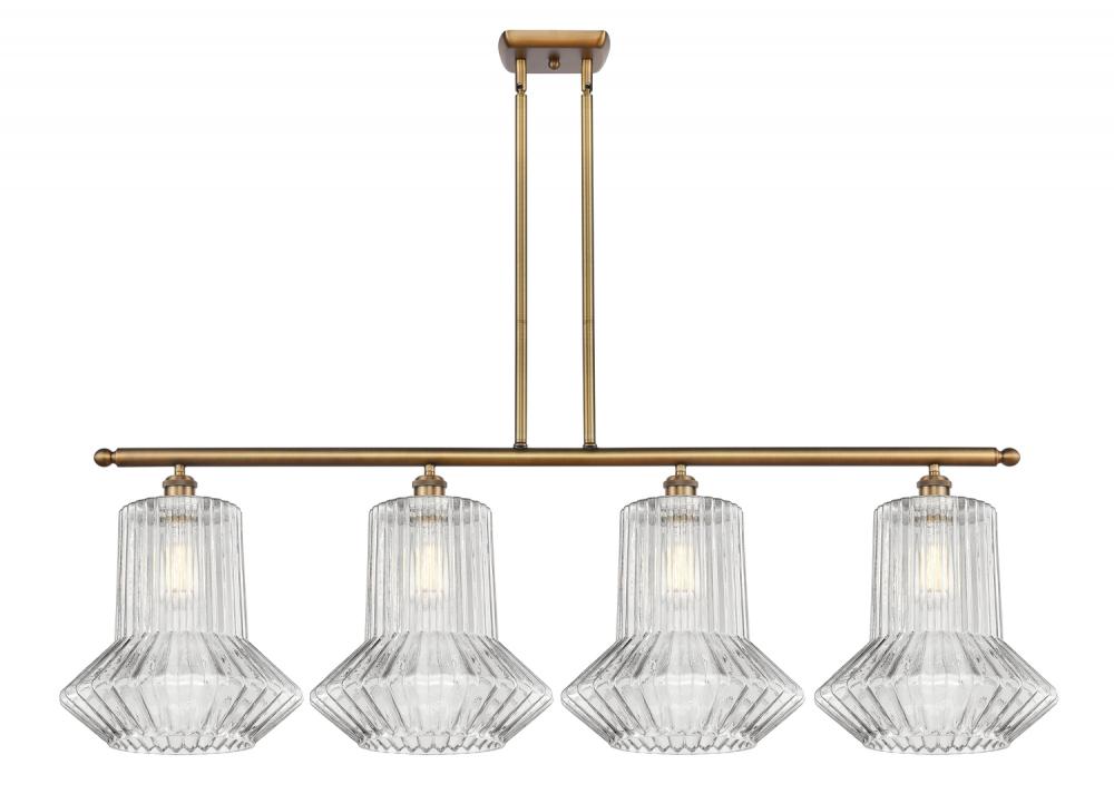 Springwater - 4 Light - 50 inch - Brushed Brass - Stem hung - Island Light